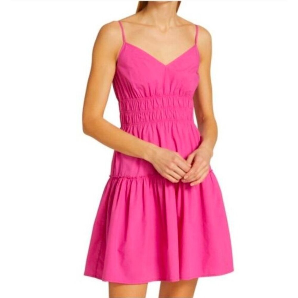 Rails Carmen Azalea Pink Tiered Sundress sz Medium Callout! mini dress
